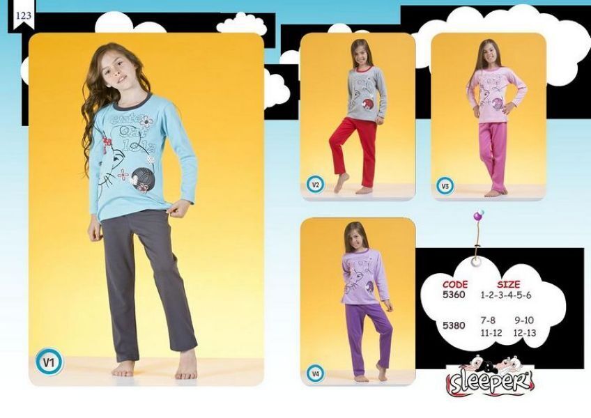 Пижама для девочек детская SLEEPER 5360