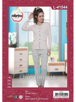 Домашний комплект с длинным рукавом SABRINA L-41544