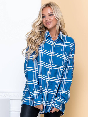 Льняная женская рубашка с длинным рукавом LINGERIE 170452