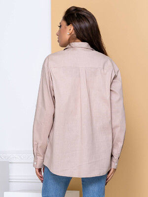 Купить Льняная женская рубашка с длинным рукавом LINGERIE 170452 в Украина в Lingerie.ua - Одяг для дому та відпочинку, Фото 2