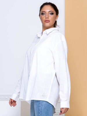 Купить Льняная женская рубашка с длинным рукавом LINGERIE 170452 в Украина в Lingerie.ua - Одяг для дому та відпочинку, Фото 7