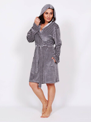 Купить Велюровый женский халат большого размера VIENETTA 9100941206 в Украина в Lingerie.ua - Одяг для дому та відпочинку, Фото 3