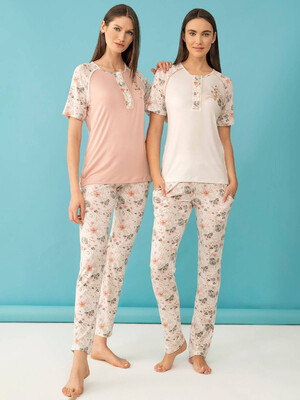 Женская пижама из вискозы с коротким рукавом FEYZA 4039-В