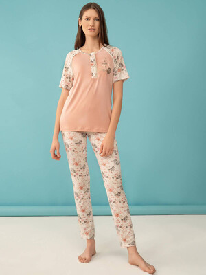 Купить Женская пижама из вискозы с коротким рукавом FEYZA 4039-В в Украина в Lingerie.ua - Одяг для дому та відпочинку, Фото 2