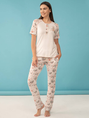 Купить Женская пижама из вискозы с коротким рукавом FEYZA 4039-В в Украина в Lingerie.ua - Одяг для дому та відпочинку, Фото 4