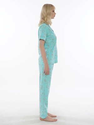 Купить Хлопковая классическая пижама с коротким рукавом VIENETTA 0122110409 в Украина в Lingerie.ua - Одяг для дому та відпочинку, Фото 2