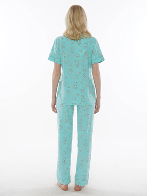 Купить Хлопковая классическая пижама с коротким рукавом VIENETTA 0122110409 в Украина в Lingerie.ua - Одяг для дому та відпочинку, Фото 3