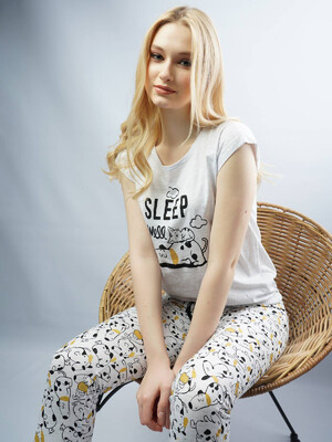 Купить Хлопковый комплект с коротким рукавом VIENETTA 1030432839 в Украина в Lingerie.ua - Одяг для дому та відпочинку, Фото 3