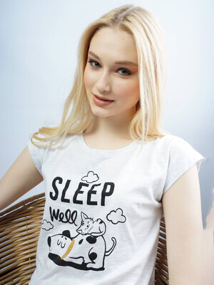 Купить Хлопковый комплект с коротким рукавом VIENETTA 1030432839 в Украина в Lingerie.ua - Одяг для дому та відпочинку, Фото 6