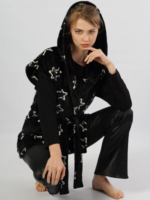 Купить Теплий жилет жіночий з капюшоном VIENETTA 1030610061 в Украина в Lingerie.ua - Одяг для дому та відпочинку, Фото 3