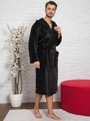 Купить Теплий чоловічий халат із капюшоном COCOON E14-5508 в Украина в Lingerie.ua - Одяг для дому та відпочинку, Фото 4