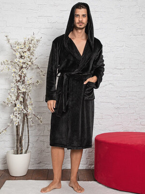 Купить Теплий чоловічий халат із капюшоном COCOON E14-5508 в Украина в Lingerie.ua - Одяг для дому та відпочинку, Фото 5