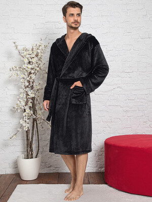Купить Теплий чоловічий халат із капюшоном COCOON E14-5508 в Украина в Lingerie.ua - Одяг для дому та відпочинку, Фото 7