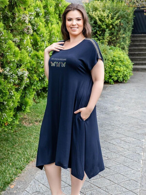 Купить Платье женское из вискозы с коротким рукавом COCOON J1-1030 в Украина