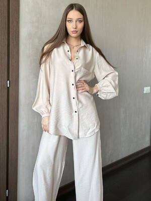 Купить Льняной костюм из рубашки и брюк LINGERIE 170655 в Украина в Lingerie.ua - Одяг для дому та відпочинку, Фото 7