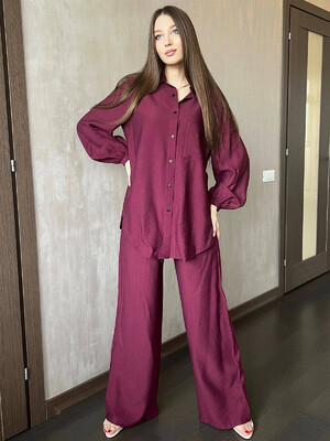 Купить Льняной костюм из рубашки и брюк LINGERIE 170655 в Украина в Lingerie.ua - Одяг для дому та відпочинку, Фото 9