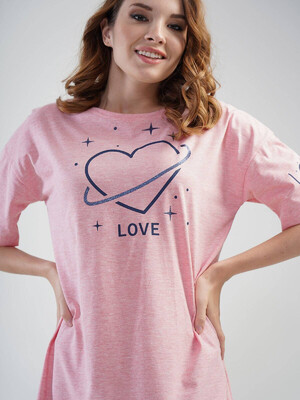 Купить Хлопковая ночная сорочка с коротким рукавом VIENETTA 1100190000 в Украина в Lingerie.ua - Одяг для дому та відпочинку, Фото 2