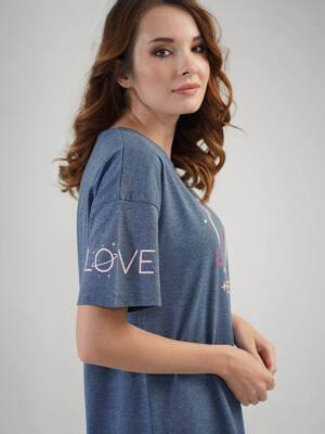 Купить Хлопковая ночная сорочка с коротким рукавом VIENETTA 1100190000 в Украина в Lingerie.ua - Одяг для дому та відпочинку, Фото 5