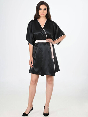 Купить Шелковый халат с коротким рукавом VIENETTA SATEEN 1609814848 в Украина в Lingerie.ua - Одяг для дому та відпочинку, Фото 1