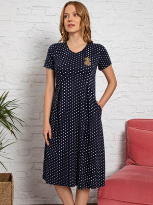 Купить Трикотажное платье в горошек COCOON J2-2121 в Украина в Lingerie.ua - Одяг для дому та відпочинку, Фото 1