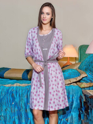 Купить Комплект женский SABRINA 81217 из ночной сорочки и халата  в Украина в Lingerie.ua - Одяг для дому та відпочинку, Фото 1