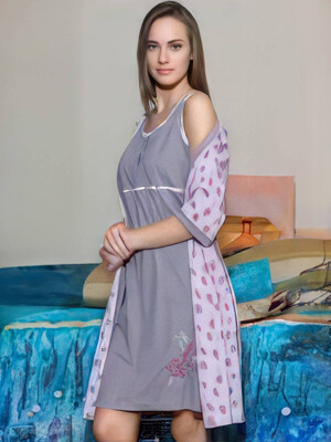 Купить Комплект женский SABRINA 81217 из ночной сорочки и халата  в Украина в Lingerie.ua - Одяг для дому та відпочинку, Фото 2