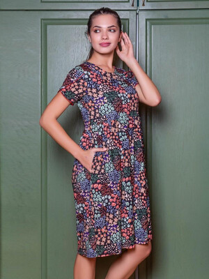 Купить Трикотажное платье с цветочным принтом COCOON J1-1075 в Украина