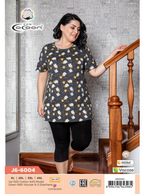 Купить Комплект женский больших размеров COCOON J6-6004 футболка и бриджи из модала в Украина в Lingerie.ua - Одяг для дому та відпочинку, Фото 5