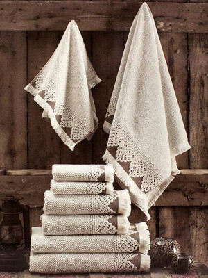 Купить Комплект махровых полотенец 3 в 1 MAISON D`OR Jacquard Naturelle в Украина в Lingerie.ua - Одяг для дому та відпочинку, Фото 1