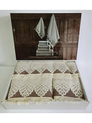 Купить Комплект махровых полотенец 3 в 1 MAISON D`OR Jacquard Naturelle в Украина в Lingerie.ua - Одяг для дому та відпочинку, Фото 3