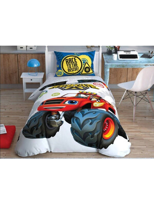Купить Односпальный комплект постельного белья ТАС Disney Blaze Road Rescue с простыней на резинке в Украина в Lingerie.ua - Одяг для дому та відпочинку, Фото 2