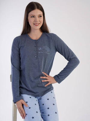 Купить Хлопковый комплект с длинным рукавом VIENETTA 3032751838 в Украина в Lingerie.ua - Одяг для дому та відпочинку, Фото 5