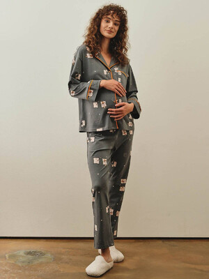 Купить Хлопковая пижама с рубашкой на пуговицах и брюками HAYS 27254 в Украина в Lingerie.ua - Одяг для дому та відпочинку, Фото 2