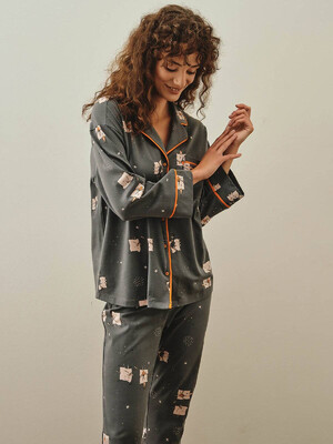 Купить Хлопковая пижама с рубашкой на пуговицах и брюками HAYS 27254 в Украина в Lingerie.ua - Одяг для дому та відпочинку, Фото 16