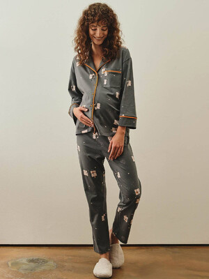 Купить Хлопковая пижама с рубашкой на пуговицах и брюками HAYS 27254 в Украина в Lingerie.ua - Одяг для дому та відпочинку, Фото 15