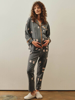 Купить Хлопковая пижама с рубашкой на пуговицах и брюками HAYS 27254 в Украина в Lingerie.ua - Одяг для дому та відпочинку, Фото 14