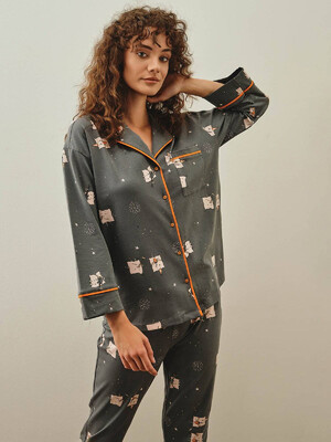 Купить Хлопковая пижама с рубашкой на пуговицах и брюками HAYS 27254 в Украина в Lingerie.ua - Одяг для дому та відпочинку, Фото 11