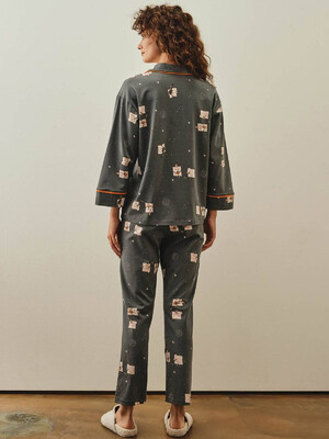 Купить Хлопковая пижама с рубашкой на пуговицах и брюками HAYS 27254 в Украина в Lingerie.ua - Одяг для дому та відпочинку, Фото 9