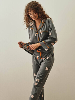 Купить Хлопковая пижама с рубашкой на пуговицах и брюками HAYS 27254 в Украина в Lingerie.ua - Одяг для дому та відпочинку, Фото 7