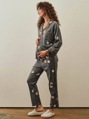 Купить Хлопковая пижама с рубашкой на пуговицах и брюками HAYS 27254 в Украина в Lingerie.ua - Одяг для дому та відпочинку, Фото 4