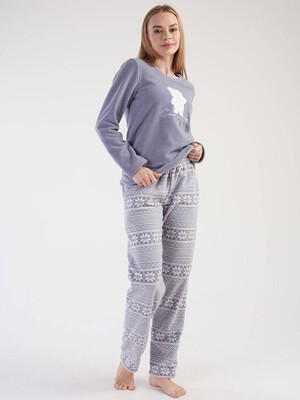 Купить Флисовый домашний костюм с орнаментом VIENETTA 3030263972 в Украина в Lingerie.ua - Одяг для дому та відпочинку, Фото 4