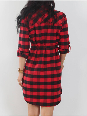 Купить Фланелевый халат в клетку на пуговицах JEN 03403 в Украина в Lingerie.ua - Одяг для дому та відпочинку, Фото 4