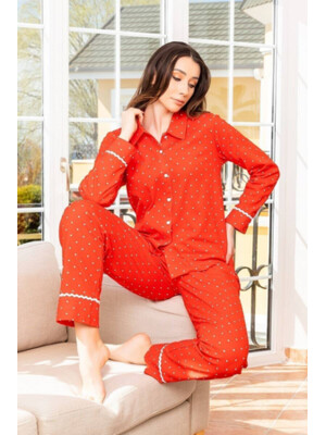Купить Хлопковая пижама на пуговицах SABRINA O-42193 в Украина в Lingerie.ua - Одяг для дому та відпочинку, Фото 3