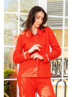 Купить Хлопковая пижама на пуговицах SABRINA O-42193 в Украина в Lingerie.ua - Одяг для дому та відпочинку, Фото 4