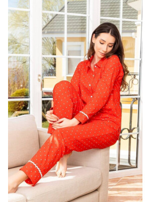 Купить Хлопковая пижама на пуговицах SABRINA O-42193 в Украина в Lingerie.ua - Одяг для дому та відпочинку, Фото 5