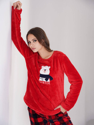 Купить Плюшевый костюм с брюками в клетку VIENETTA 3040820190 в Украина в Lingerie.ua - Одяг для дому та відпочинку, Фото 3