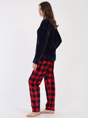Купить Плюшевый костюм с брюками в клетку VIENETTA 3040820190 в Украина в Lingerie.ua - Одяг для дому та відпочинку, Фото 6