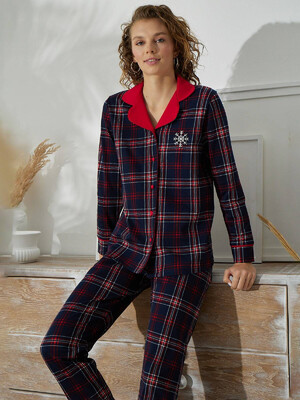 Купить Хлопковая пижама классическая в клетку SEVIM 15290 в Украина в Lingerie.ua - Одяг для дому та відпочинку, Фото 1