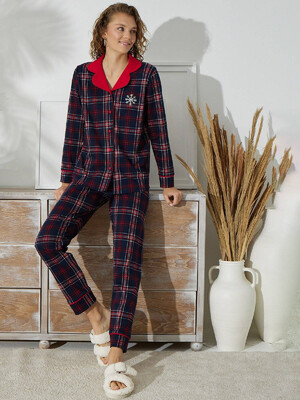 Купить Хлопковая пижама классическая в клетку SEVIM 15290 в Украина в Lingerie.ua - Одяг для дому та відпочинку, Фото 2