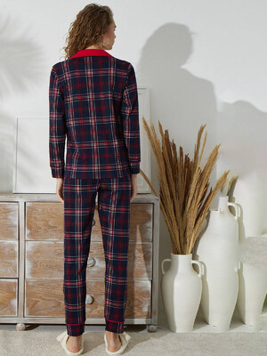 Купить Хлопковая пижама классическая в клетку SEVIM 15290 в Украина в Lingerie.ua - Одяг для дому та відпочинку, Фото 3